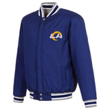 Los Angeles Rams Two-Tone Reversible Fleece Jacket - Gray/Royal - J.H. Sports Jackets