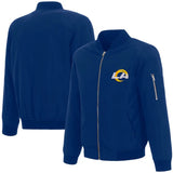 Los Angeles Rams Lightweight Nylon Bomber Jacket – Royal - J.H. Sports Jackets