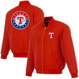Texas Rangers Reversible Full-Zip Flight Jacket - J.H. Sports Jackets