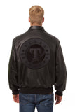 Texas Rangers Full Leather Jacket - Black/Black