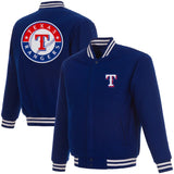 Texas Rangers Reversible Wool Jacket - Royal