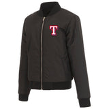 Texas Rangers JH Design Reversible Women Fleece Jacket - Black