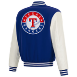 Texas Rangers Reversible Varsity Jacket Royal/White