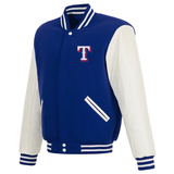 Texas Rangers Reversible Varsity Jacket Royal/White