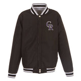 Colorado Rockies JH Design Two-Tone Reversible Fleece Jacket - Gray/Black