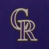 Colorado Rockies JH Design Reversible Fleece Jacket with Faux Leather Sleeves - Purple/White - J.H. Sports Jackets