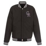 Colorado Rockies Two-Tone Reversible Fleece Jacket - Black/White