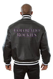 Colorado Rockies Full Leather Jacket - Black