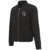 Colorado Rockies JH Design Reversible Women Fleece Jacket - Black