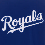 Kansas City Royals - JH Design Reversible Fleece Jacket with Faux Leather Sleeves - Royal/White