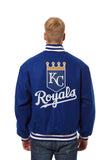 Kansas City Royals Wool Jacket w/ Handcrafted Leather Logos - Royal