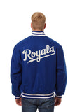 Kansas City Royals Wool Jacket w/ Handcrafted Leather Logos - Royal