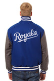 Kansas City Royals Embroidered Wool Jacket - Royal/Charcoal