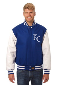 Kansas City Royals Two-Tone Wool and Leather Jacket - Royal