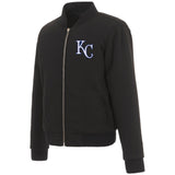 Kansas City Royals JH Design Reversible Women Fleece Jacket - Black