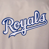 Kansas City Royals Poly Twill Varsity Jacket - Gray/Royal