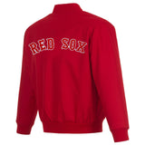 Boston Red Sox  Poly Twill Varsity Jacket-Red