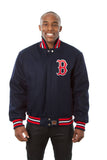 Boston Red Sox Wool Jacket w/ Handcrafted Leather Logos - Navy