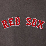 Boston Red Sox Wool & Leather Reversible Jacket w/ Embroidered Logos - Charcoal/Navy