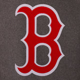 Boston Red Sox Wool & Leather Reversible Jacket w/ Embroidered Logos - Charcoal/Navy