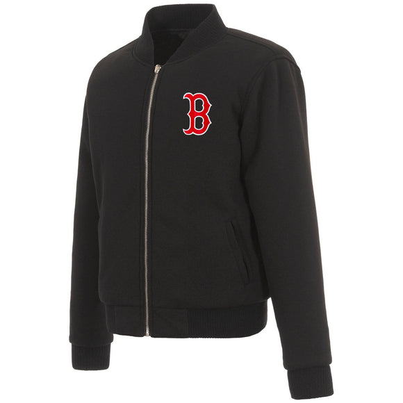 Boston Red Sox JH Design Reversible Women Fleece Jacket - Black