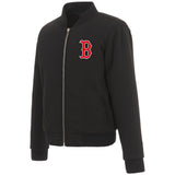 Boston Red Sox JH Design Reversible Women Fleece Jacket - Black