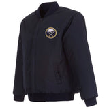 Buffalo Sabres  Reversible Wool Jacket - Embroidered Logos  JH Design-  Navy