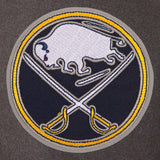 Buffalo Sabres Wool & Leather Reversible Jacket w/ Embroidered Logos - Charcoal/Navy