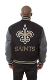 New Orleans Saints JH Design Wool Handmade Full-Snap Jacket - Black/Grey