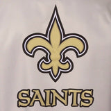 NFL JH Design New Orleans Saints Poly Twill Varsity Jacket - Gray/Black