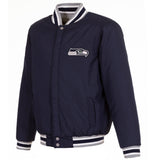 Seattle Seahawks Two-Tone Reversible Fleece Jacket - Gray/Navy