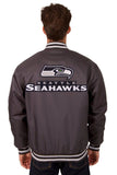 NFL JH Design Seattle Seahawks Poly Twill Varsity Jacket - BLACK