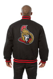 Ottawa Senators JH Design Wool Handmade Full-Snap Jacket - Black - J.H. Sports Jackets