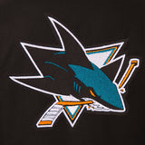 San Jose Sharks Reversible Wool Jacket -  Embroidered Logos  JH Design-Black