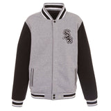 Chicago White Sox JH Design Two-Tone Reversible Fleece Jacket - Gray/Black