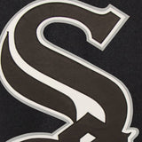 Chicago White Sox Two-Tone Wool Jacket w/ Handcrafted Leather Logos - Black/Gray