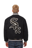 Chicago White Sox Wool Jacket w/ Handcrafted Leather Logos - Black