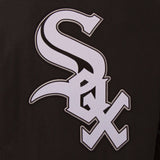 Chicago White Sox Wool & Leather Reversible Jacket w/ Embroidered Logos - Black