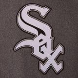 Chicago White Sox Wool & Leather Reversible Jacket w/ Embroidered Logos - Charcoal/Black