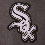 Chicago White Sox Wool & Leather Reversible Jacket w/ Embroidered Logos - Charcoal/Black