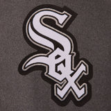 Chicago White Sox Wool & Leather Reversible Jacket w/ Embroidered Logos - Charcoal/Black