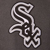 Chicago White Sox Wool & Leather Reversible Jacket w/ Embroidered Logos - Charcoal/Black