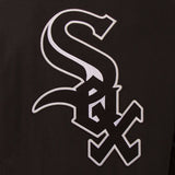 Chicago White Sox Wool & Leather Reversible Jacket w/ Embroidered Logos - Black