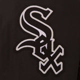 Chicago White Sox Wool & Leather Reversible Jacket w/ Embroidered Logos - Black