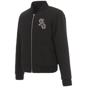 Chicago White Sox JH Design Reversible Women Fleece Jacket - Black