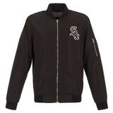 Chicago White Sox JH Design Lightweight Nylon Bomber Jacket – Black