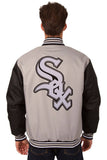 Chicago White Sox Poly Twill Varsity Jacket - Gray/Black