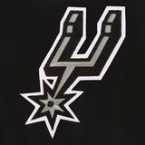 San Antonio Spurs Reversible Wool Jacket -  Embroidered Logos JH Design-Black