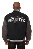 San Antonio Spurs Embroidered Handmade Wool Jacket - Black/Grey