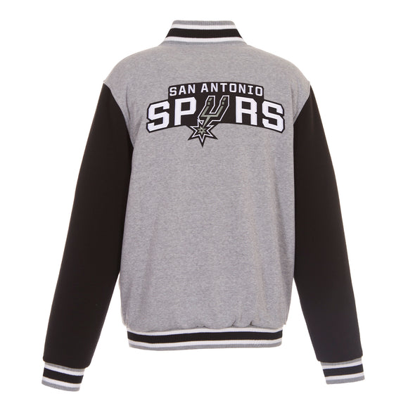 San Antonio Spurs  JH Design  Two-Tone Reversible Fleece Jacket - Gray/Black